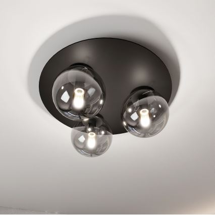 Plafoniera SOLAR 3xE14/10W/230V nero/grigio