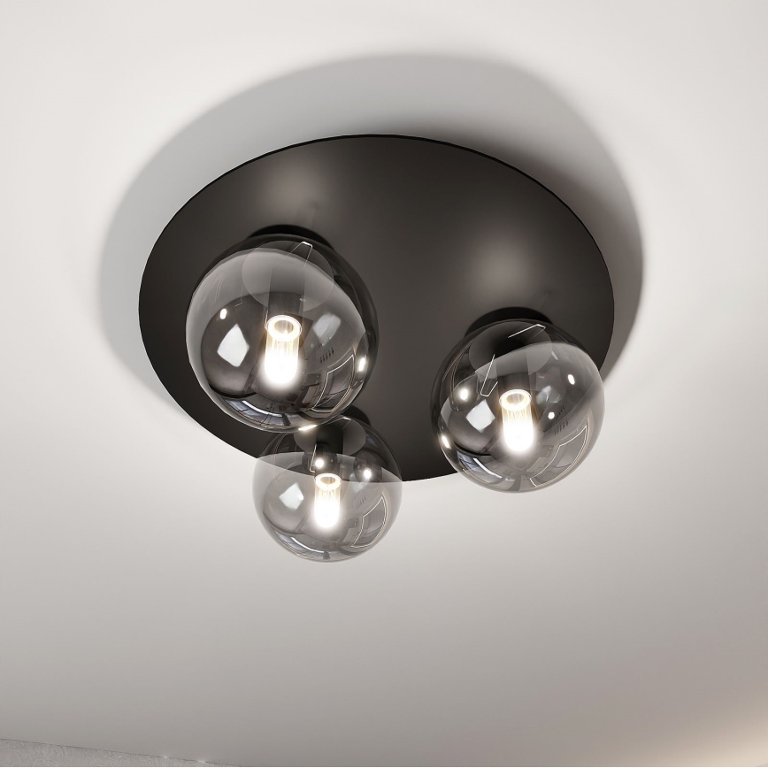 Plafoniera SOLAR 3xE14/10W/230V nero/grigio