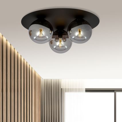 Plafoniera SOLAR 3xE14/10W/230V nero/grigio