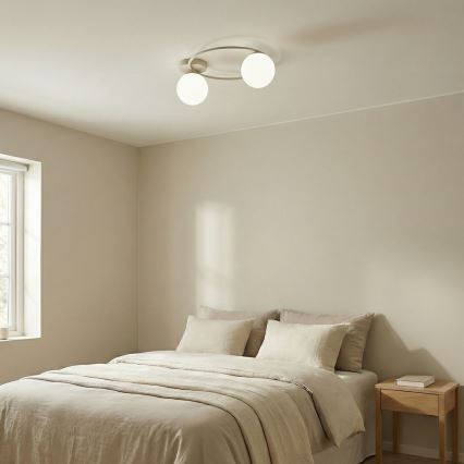 Plafoniera SOPRA 2xE14/10W/230V beige/bianco