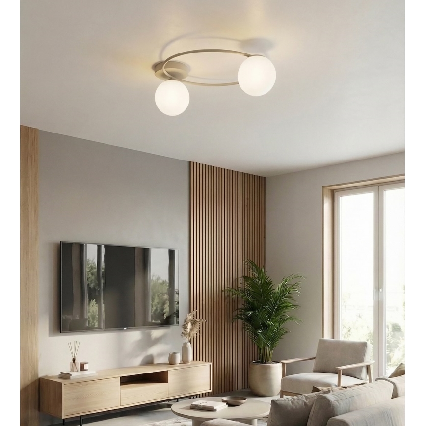 Plafoniera SOPRA 2xE14/10W/230V beige/bianco