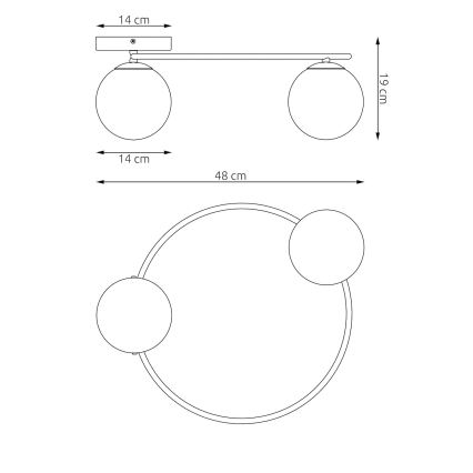 Plafoniera SOPRA 2xE14/10W/230V beige/bianco