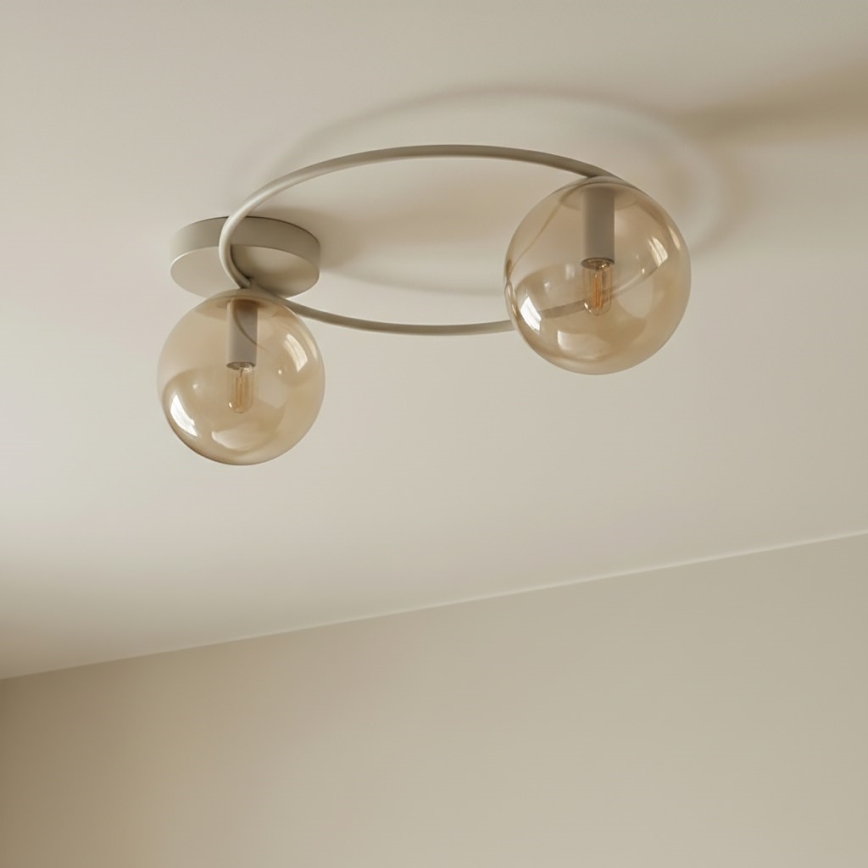 Plafoniera SOPRA 2xE14/10W/230V beige/fumé