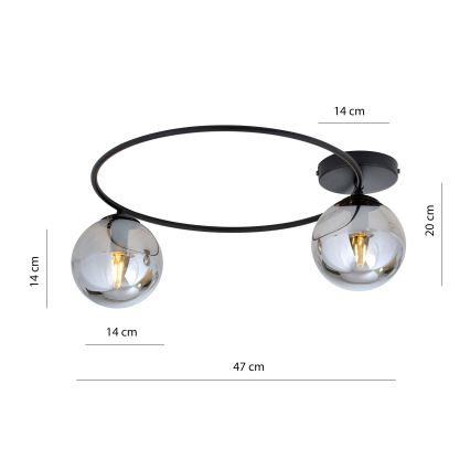 Plafoniera SOPRA 2xE14/10W/230V nero