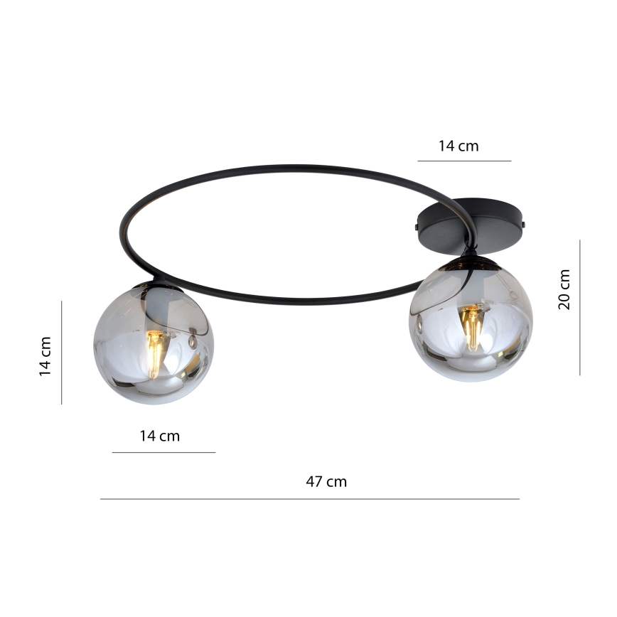 Plafoniera SOPRA 2xE14/10W/230V nero