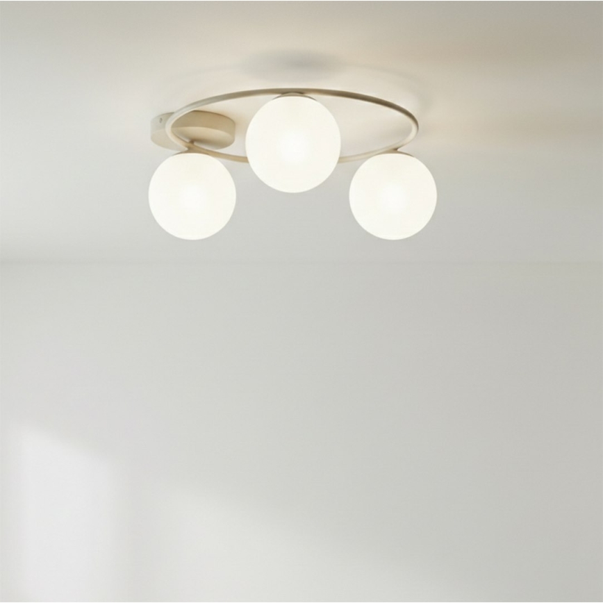 Plafoniera SOPRA 3xE14/10W/230V beige/bianco