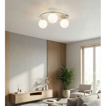 Plafoniera SOPRA 3xE14/10W/230V beige/bianco