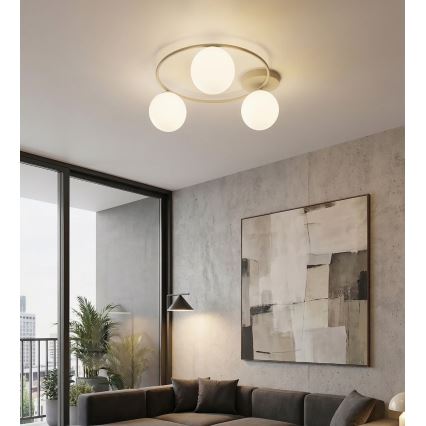 Plafoniera SOPRA 3xE14/10W/230V beige/bianco
