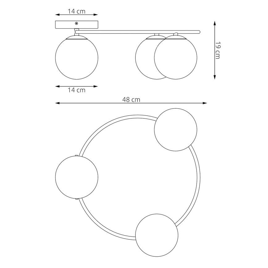 Plafoniera SOPRA 3xE14/10W/230V beige/bianco