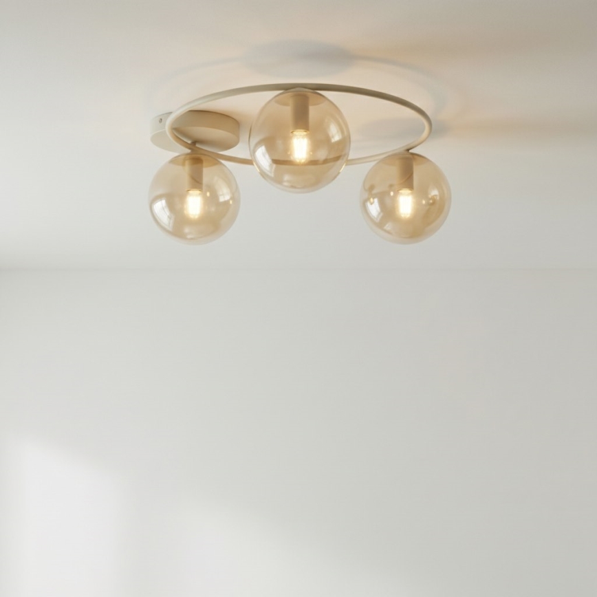 Plafoniera SOPRA 3xE14/10W/230V beige/fumé