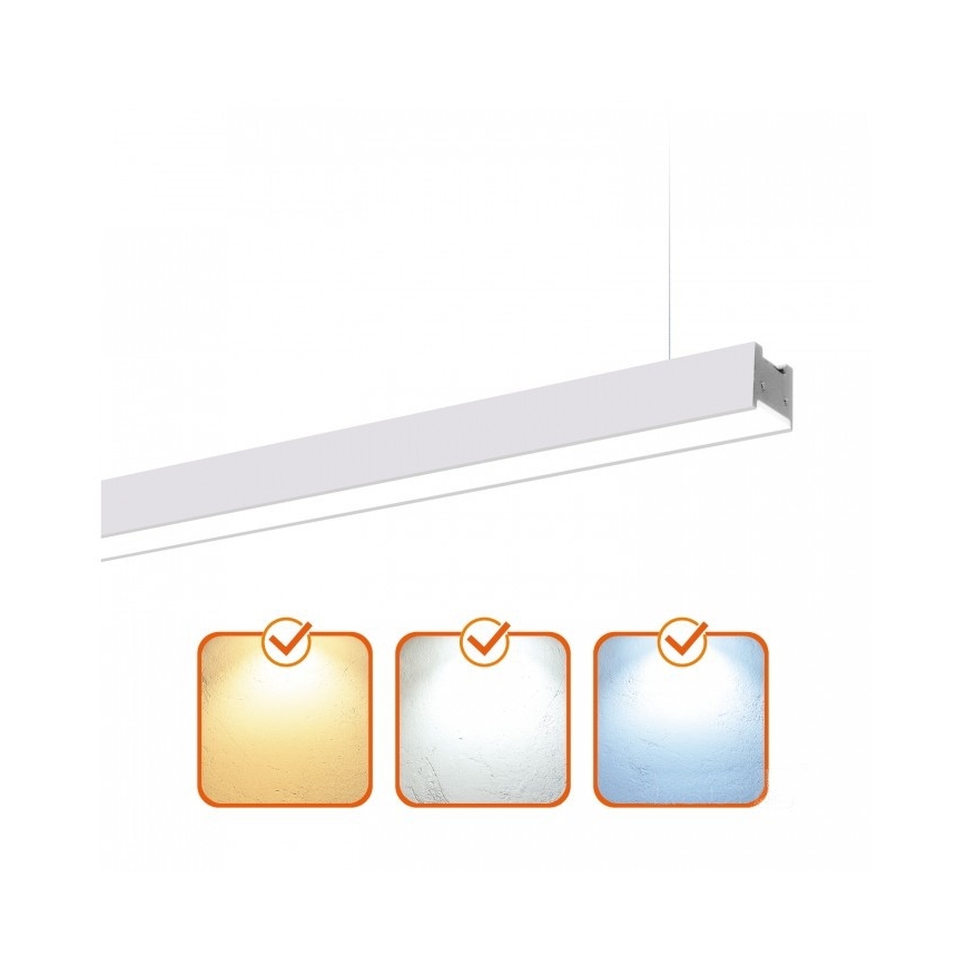 Plafoniera/sospensione LED da soffitto KOLINE LED/40W/230V 3000/4000/6500K 120 cm bianca
