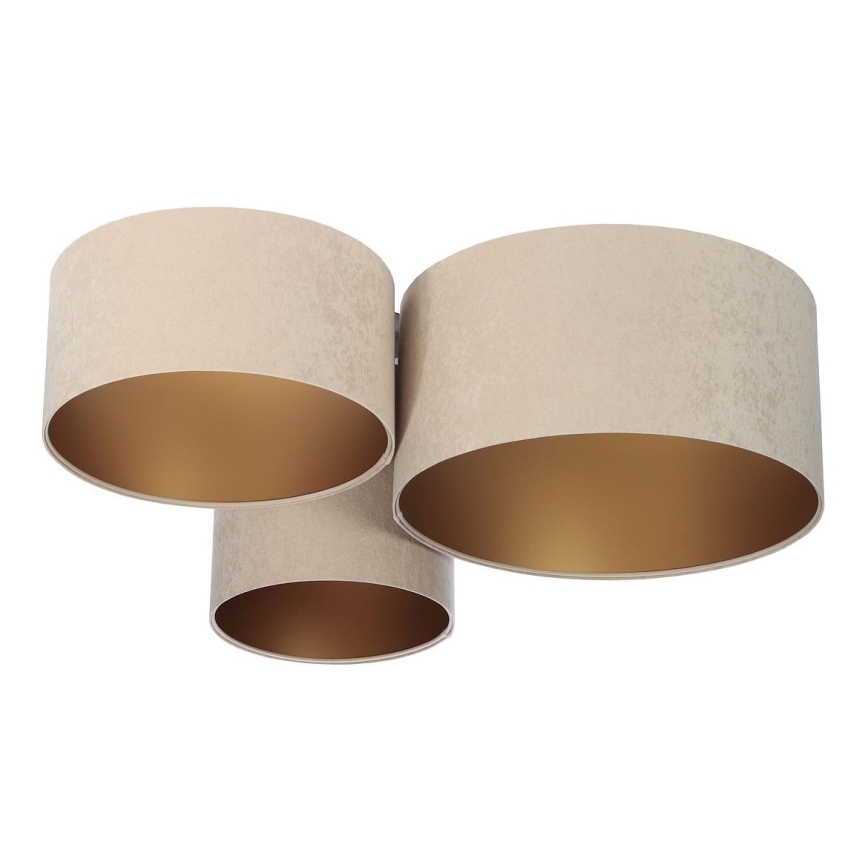 Plafoniera SPACE 3xE27/60W/230V beige/oro