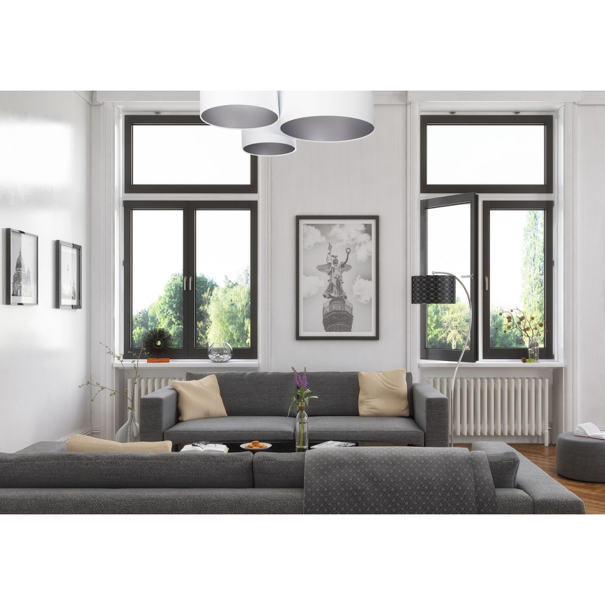 Plafoniera SPACE 3xE27/60W/230V bianco/argento