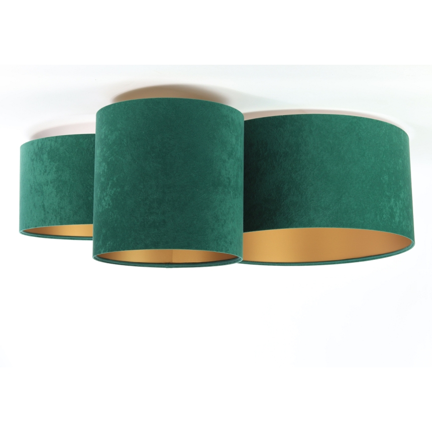 Plafoniera SPACE 3xE27/60W/230V verde/oro