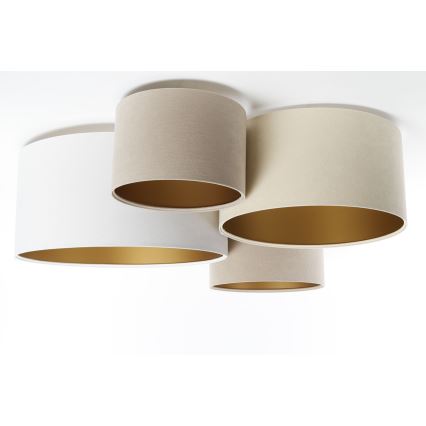 Plafoniera SPACE 4xE27/60W/230V beige/bianco/oro