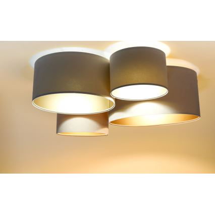 Plafoniera SPACE 4xE27/60W/230V beige/oro