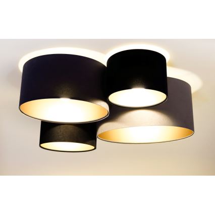 Plafoniera SPACE 4xE27/60W/230V grigio/nero/oro