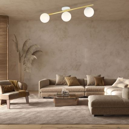 Plafoniera SPLENDI 3xE14/10W/230V bianco/oro