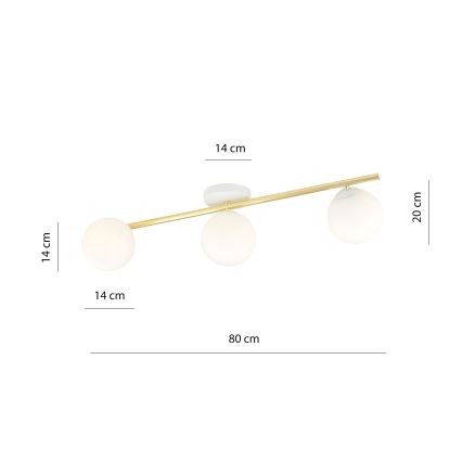 Plafoniera SPLENDI 3xE14/10W/230V bianco/oro