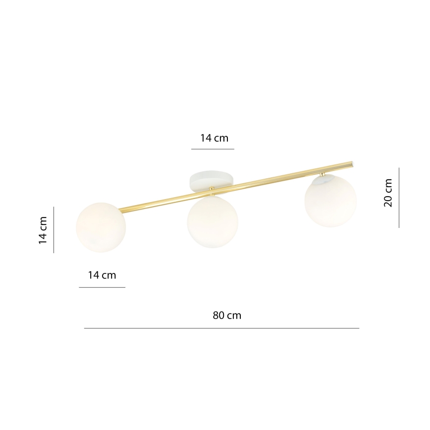 Plafoniera SPLENDI 3xE14/10W/230V bianco/oro