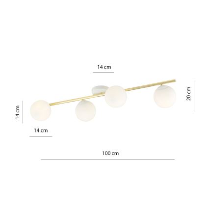 Plafoniera SPLENDI 4xE14/10W/230V bianco/oro