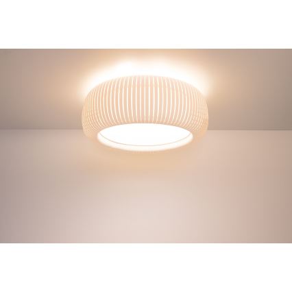 Plafoniera STRIPES 2xE27/40W/230V Ø 55 cm bianca/crema