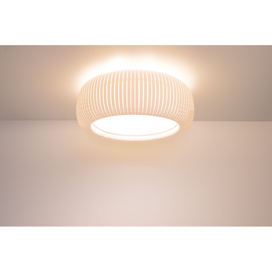 Plafoniera STRIPES 2xE27/40W/230V Ø 55 cm bianca/crema