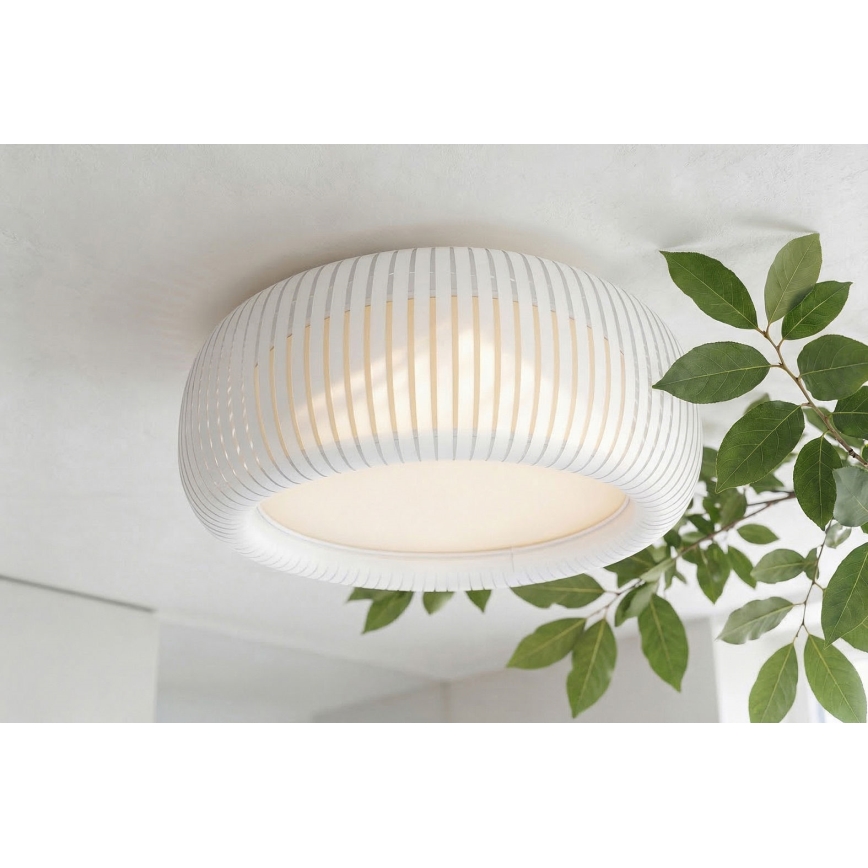 Plafoniera STRIPES 2xE27/40W/230V Ø 55 cm bianca/crema