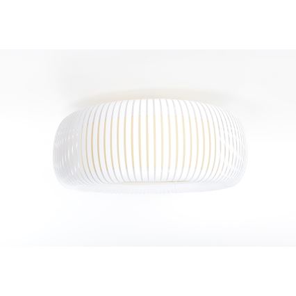 Plafoniera STRIPES 2xE27/40W/230V Ø 55 cm bianca/crema