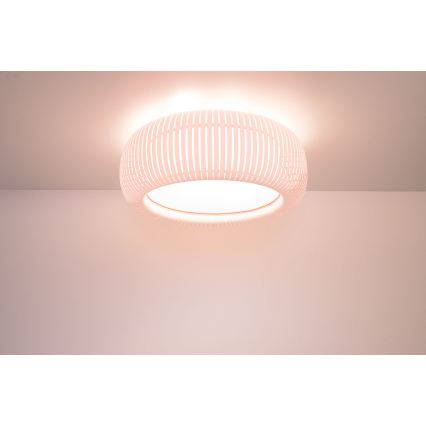 Plafoniera STRIPES 2xE27/40W/230V Ø 55 cm bianco/rosa