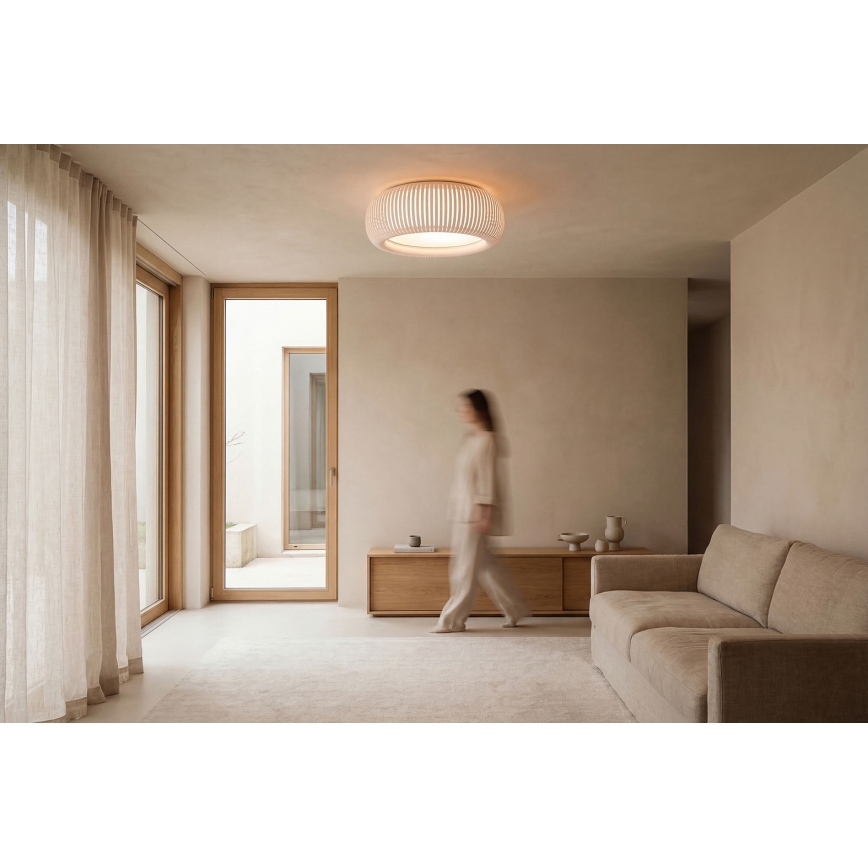 Plafoniera STRIPES 2xE27/40W/230V Ø 55 cm bianco/rosa