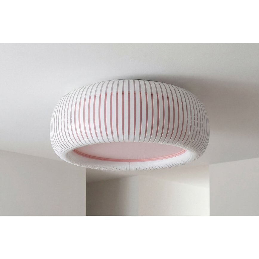 Plafoniera STRIPES 2xE27/40W/230V Ø 55 cm bianco/rosa