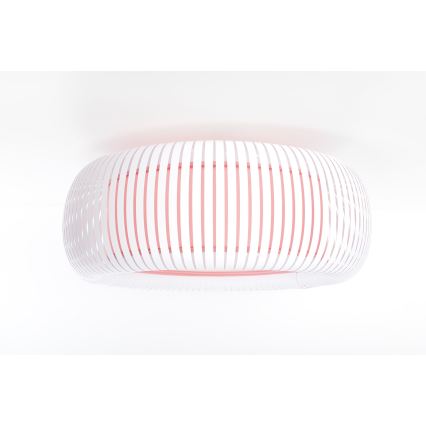 Plafoniera STRIPES 2xE27/40W/230V Ø 55 cm bianco/rosa