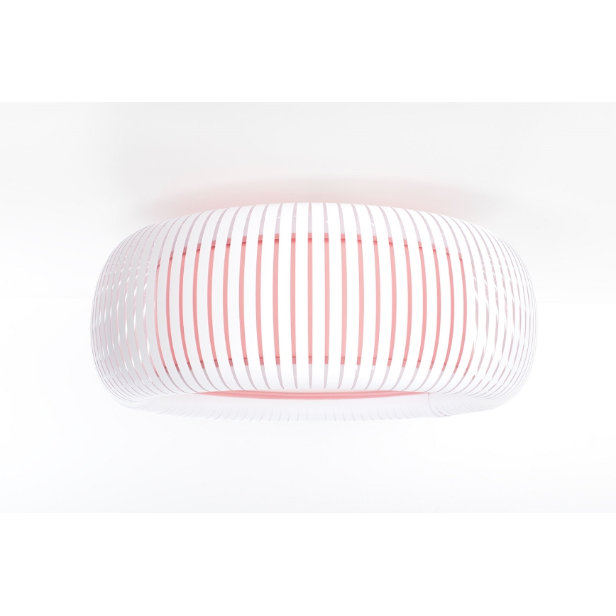 Plafoniera STRIPES 2xE27/40W/230V Ø 55 cm bianco/rosa
