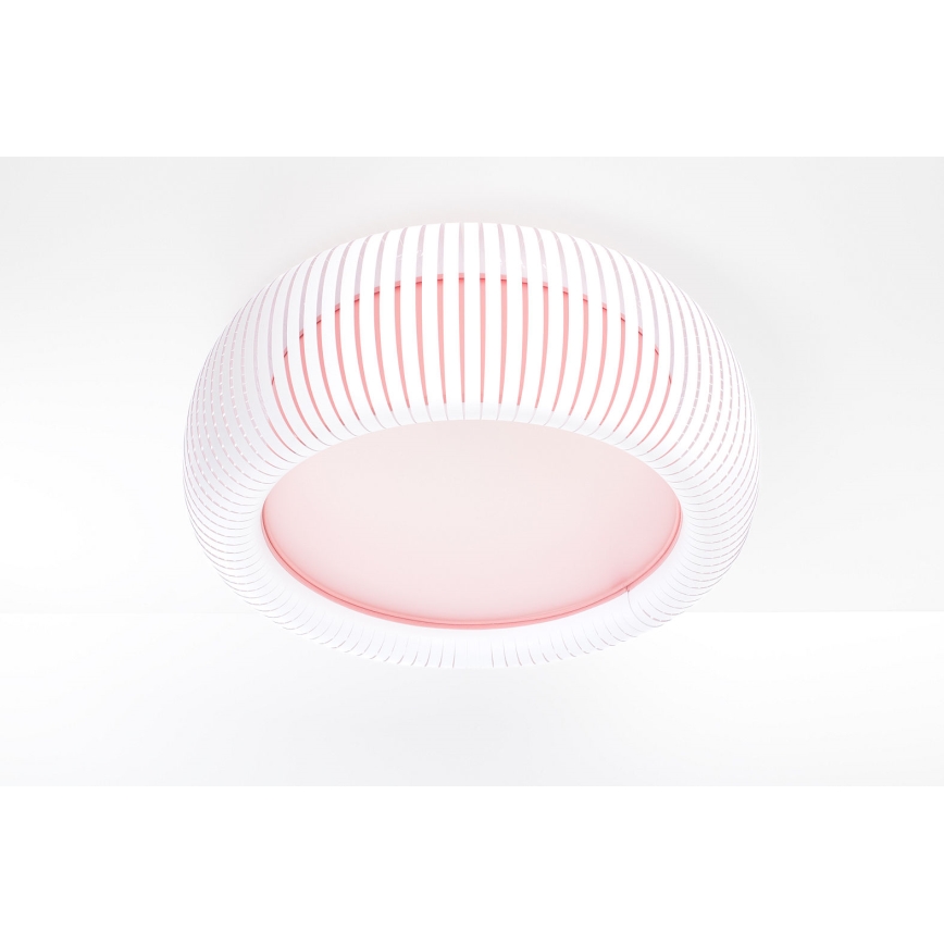 Plafoniera STRIPES 2xE27/40W/230V Ø 55 cm bianco/rosa