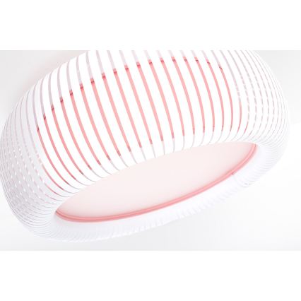 Plafoniera STRIPES 2xE27/40W/230V Ø 55 cm bianco/rosa