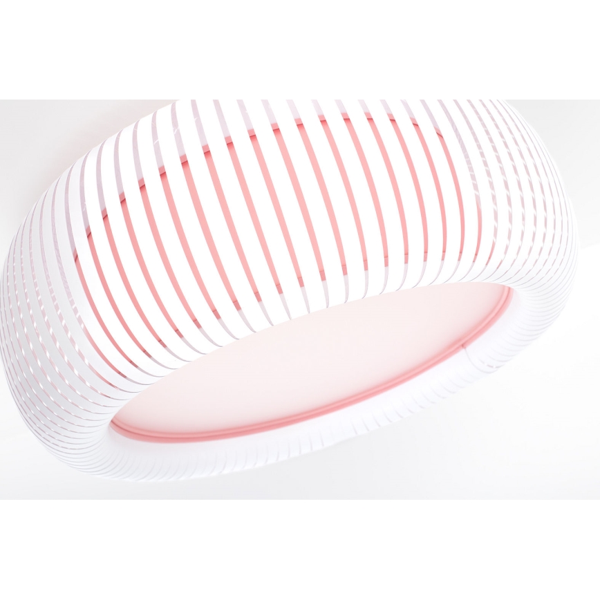 Plafoniera STRIPES 2xE27/40W/230V Ø 55 cm bianco/rosa