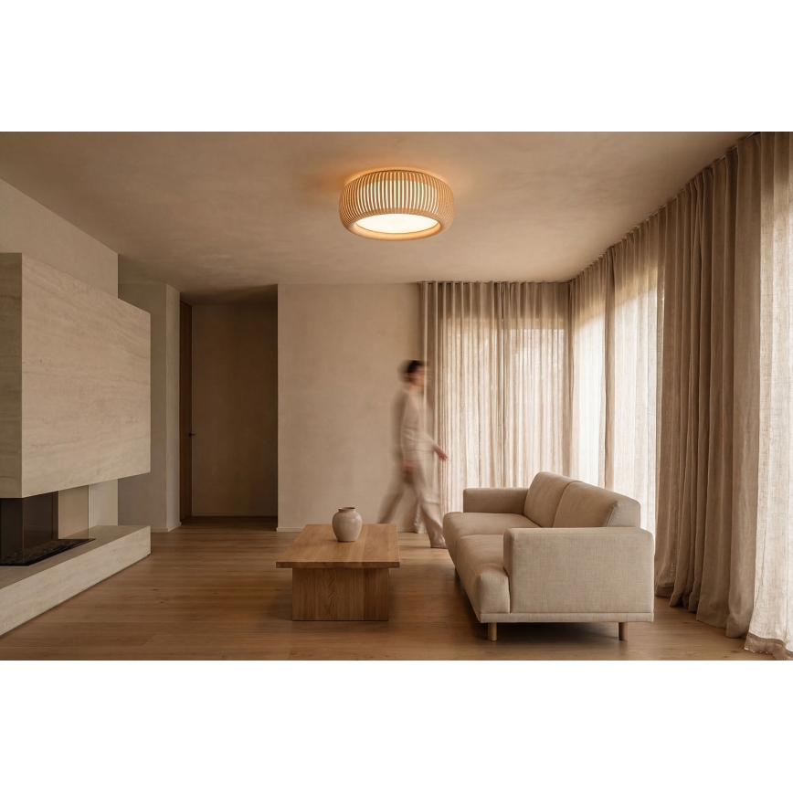 Plafoniera STRIPES 2xE27/40W/230V Ø 55 cm crema/bianco