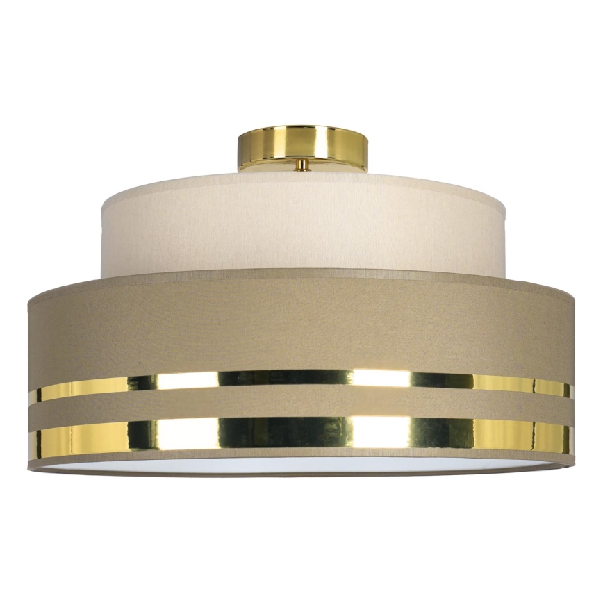 Plafoniera TAMI 1xE27/60W/230V beige/marrone/oro