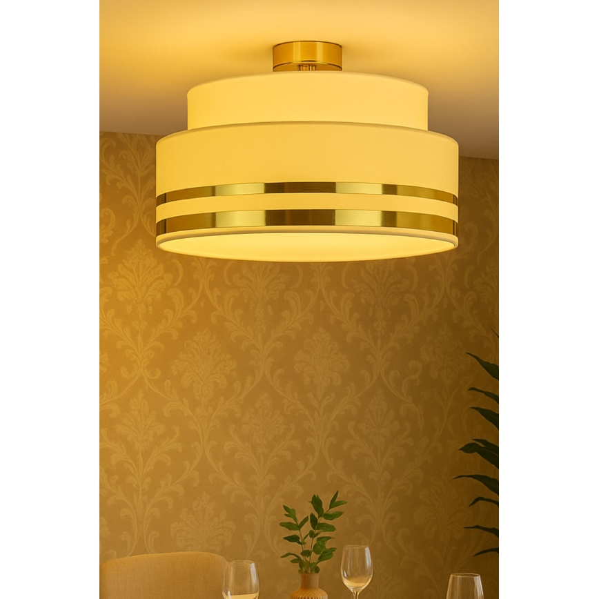 Plafoniera TAMI 1xE27/60W/230V beige/oro