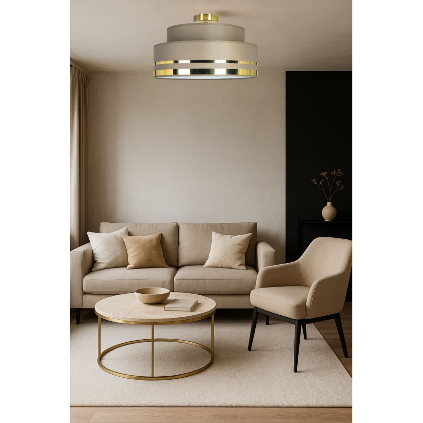 Plafoniera TAMI 1xE27/60W/230V marrone/oro