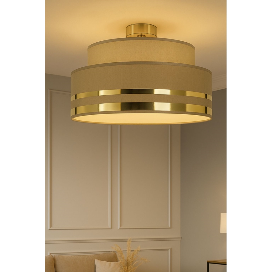 Plafoniera TAMI 1xE27/60W/230V marrone/oro