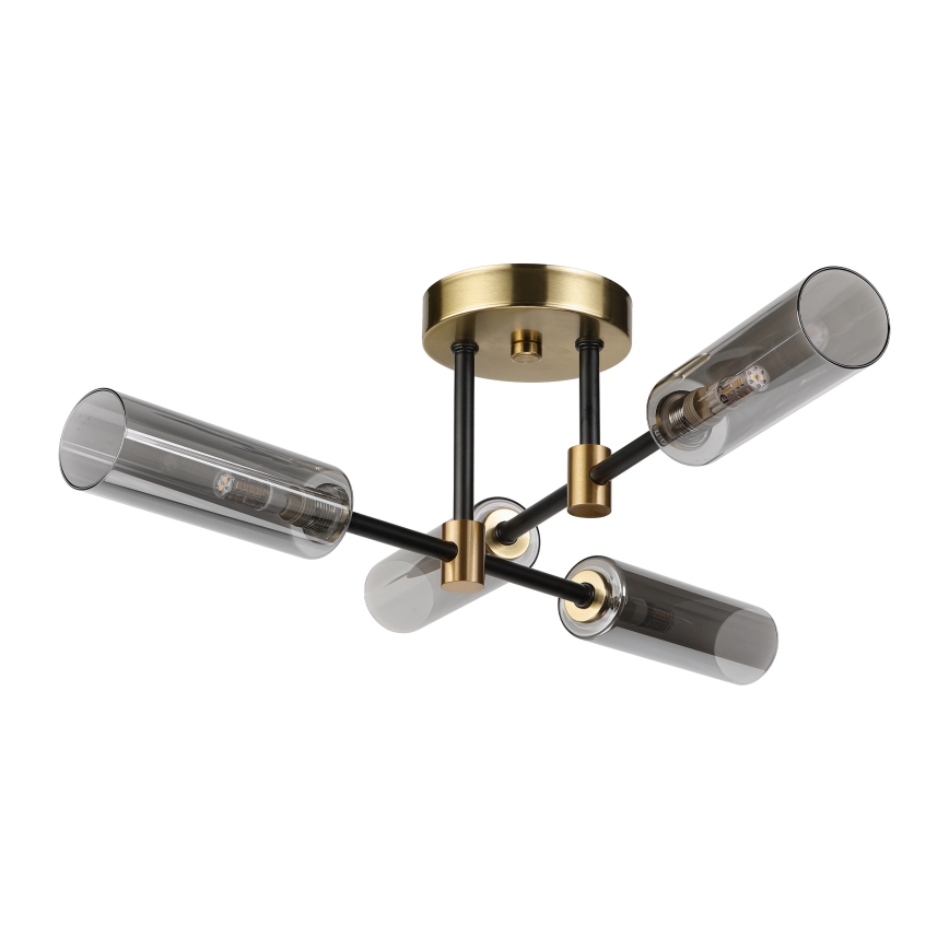Plafoniera TESSA 4xG9/8W/230V ottone/nero fumé