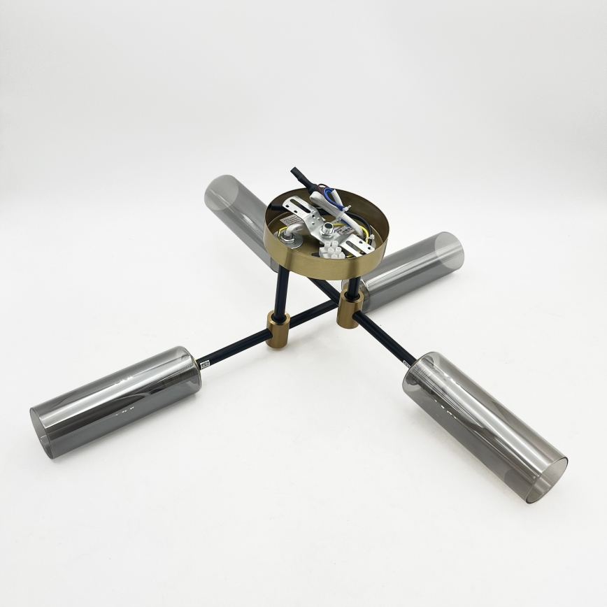 Plafoniera TESSA 4xG9/8W/230V ottone/nero fumé