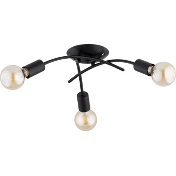 Plafoniera TORIZO 3xE27/15W/230V nera