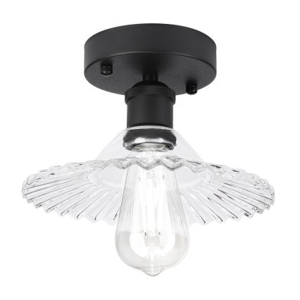 Plafoniera TRISH 1xE27/15W/230V nero/trasparente