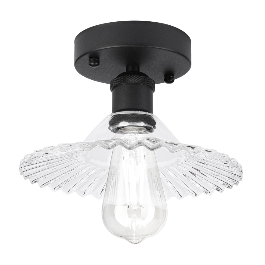 Plafoniera TRISH 1xE27/15W/230V nero/trasparente