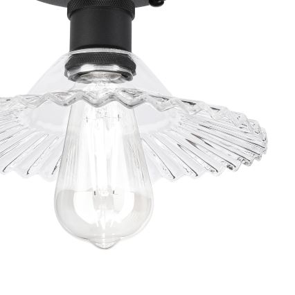 Plafoniera TRISH 1xE27/15W/230V nero/trasparente