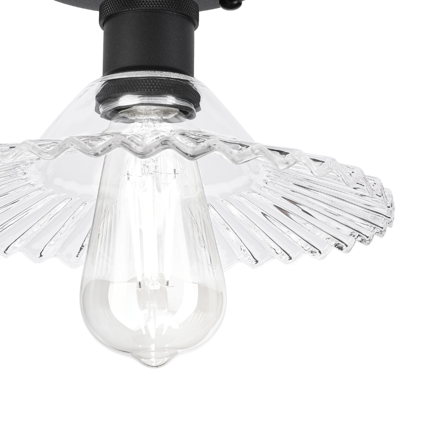 Plafoniera TRISH 1xE27/15W/230V nero/trasparente