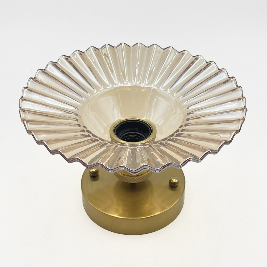 Plafoniera TRISH 1xE27/15W/230V oro/beige fumé